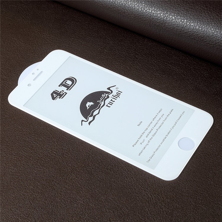 RURIHAI Solid Defense Anti-blue-ray 4D Curved Full Screen Tempered Glass Guard Film for iPhone 7 Plus - White-2