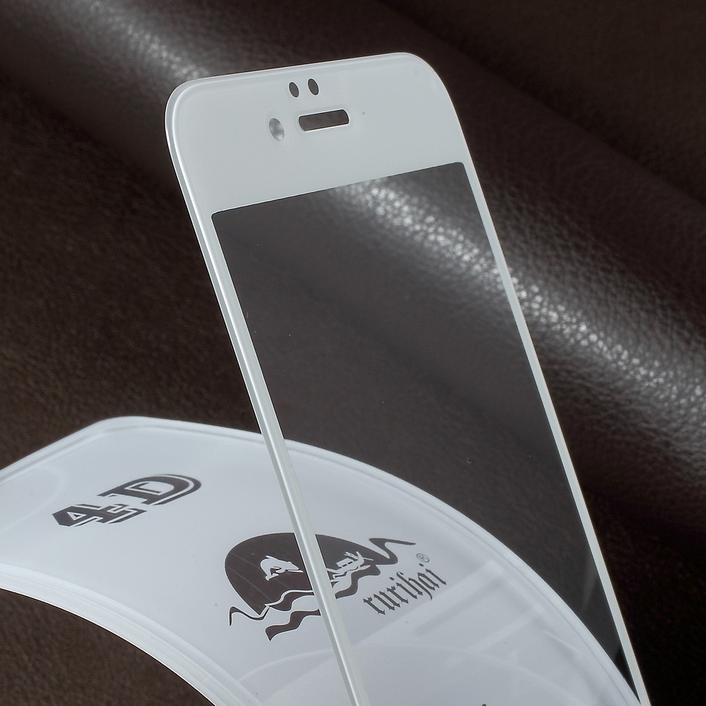 RURIHAI Shatter-proof 4D Curved Full Szie Tempered Glass Screen Protector Flim for iPhone 6s 6 - White-6