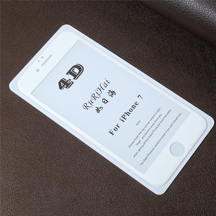 RURIHAI 4D Curved Complete Covered Tempered Glass Screen Protector Film for iPhone 6s 6 - White-2