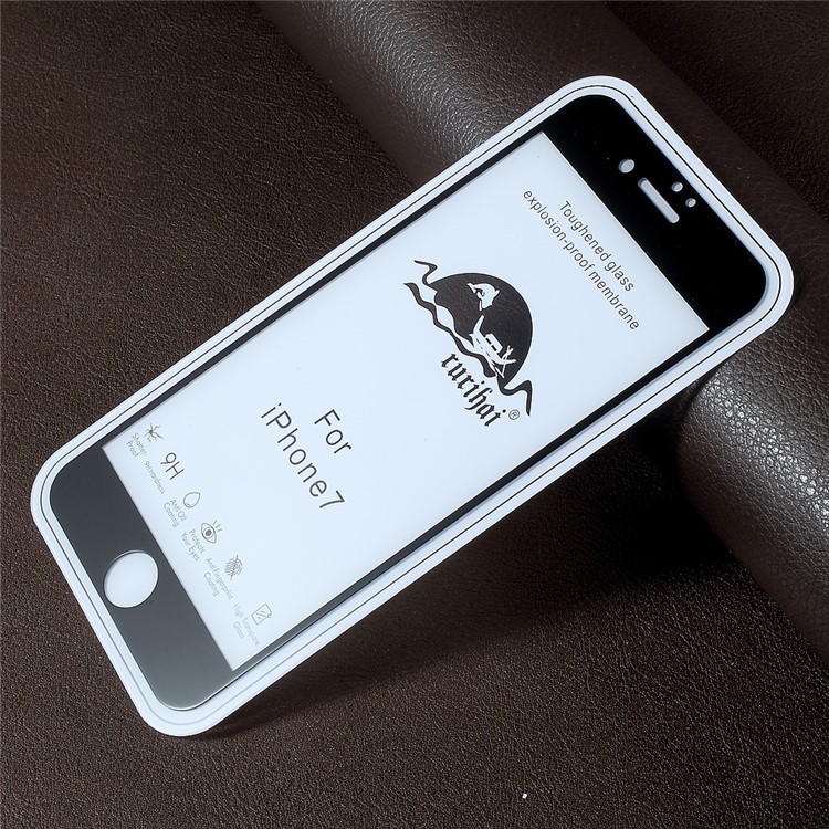 RURIHAI Solid Defense 0.1mm Thin Full Tempered Glass Screen Protector for iPhone 6s 6 - Black-1