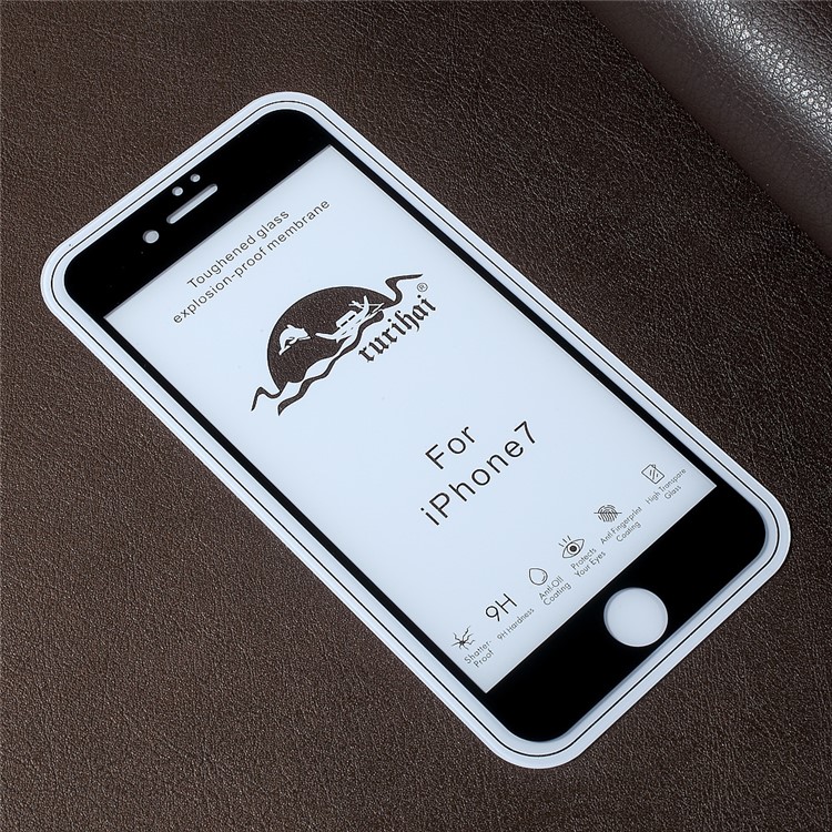 RURIHAI Solid Defense Full Size 0.1 MM Thin Tempered Glass Screen Protector Film for iPhone 7 4.7 inch - Black-2