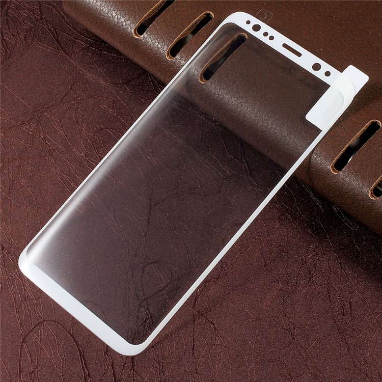 ZK 9H Curved Full Cover Tempered Glass Screen Protector for Samsung Galaxy S8 Plus G955 - White-1