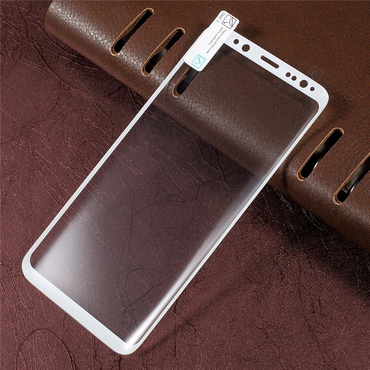 ZK 9H Curved Full Cover Tempered Glass Screen Protector for Samsung Galaxy S8 Plus G955 - White-4