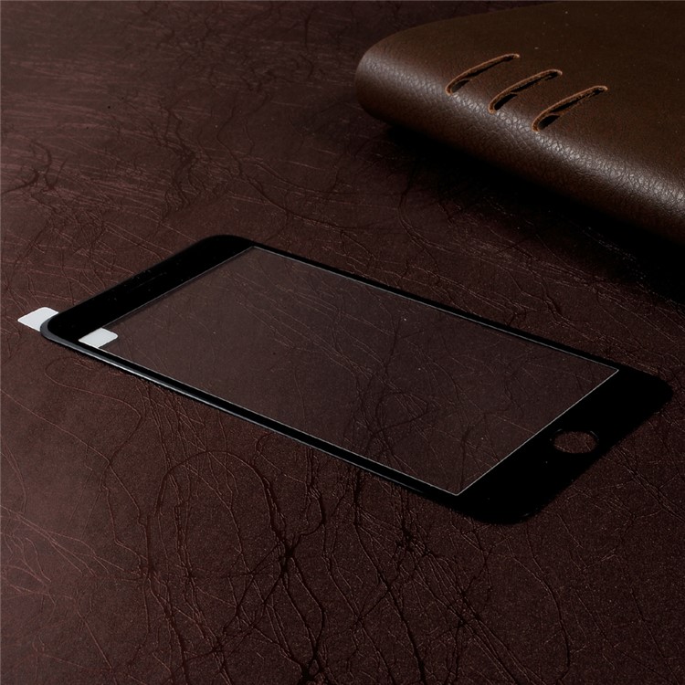 ZK Glossy Carbon Fiber Full Coverage Tempered Glass Shield Film for iPhone 7 Plus - Black-3
