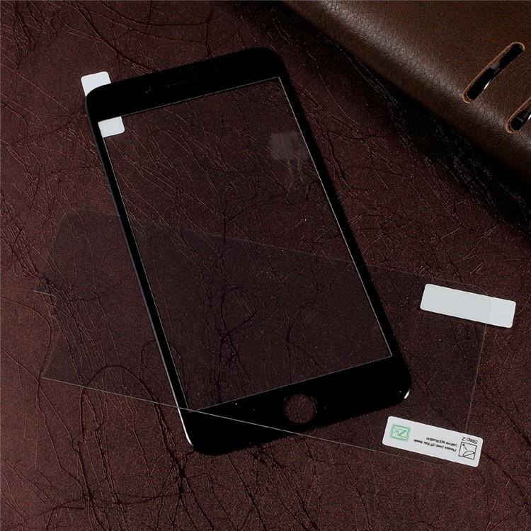 ZK Glossy Carbon Fiber Full Coverage Tempered Glass Shield Film for iPhone 7 Plus - Black-8