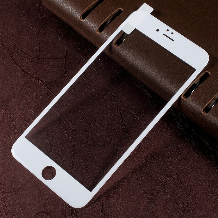 ZK Glossy Carbon Fiber Full Coverage Tempered Glass Shield Film for iPhone 6 Plus / 6s Plus - White-1