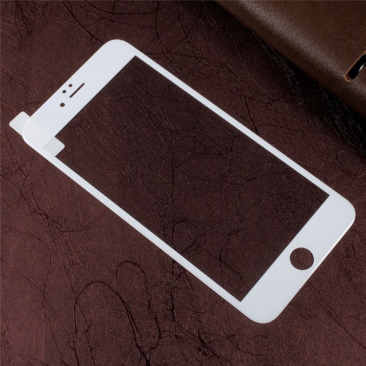 ZK Glossy Carbon Fiber Full Coverage Tempered Glass Shield Film for iPhone 6 Plus / 6s Plus - White-2