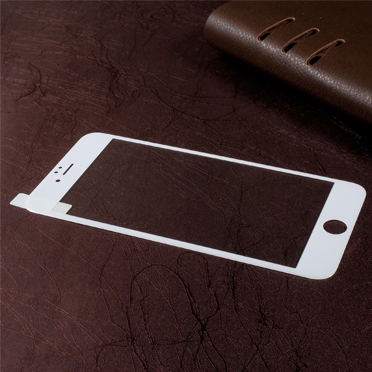 ZK Glossy Carbon Fiber Full Coverage Tempered Glass Shield Film for iPhone 6 Plus / 6s Plus - White-3