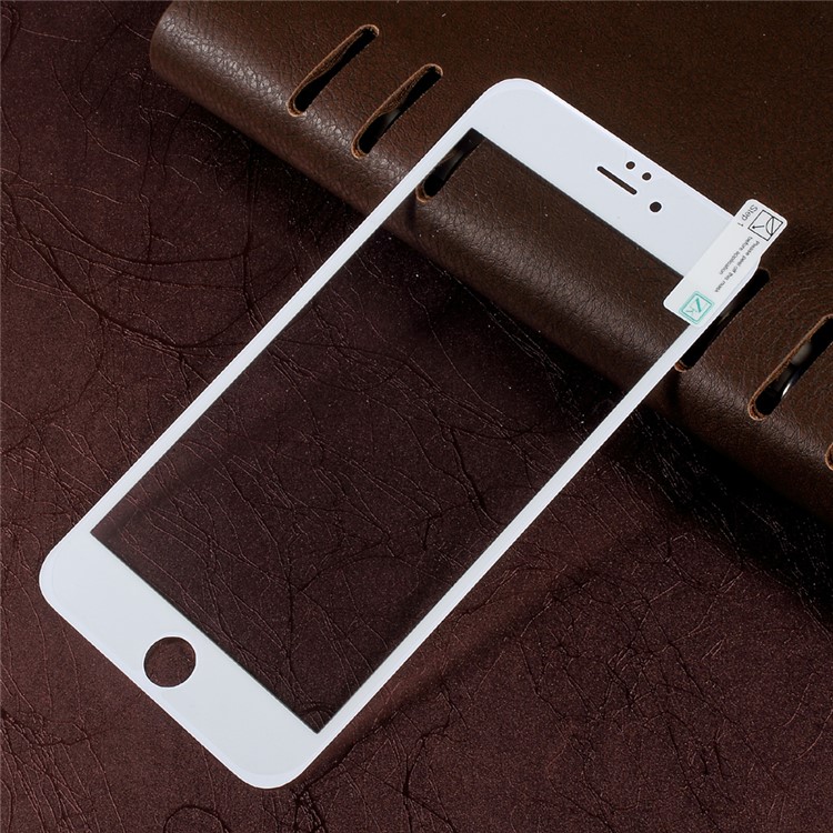 ZK Glossy Carbon Fiber Full Coverage Tempered Glass Shield Film for iPhone 6 Plus / 6s Plus - White-4