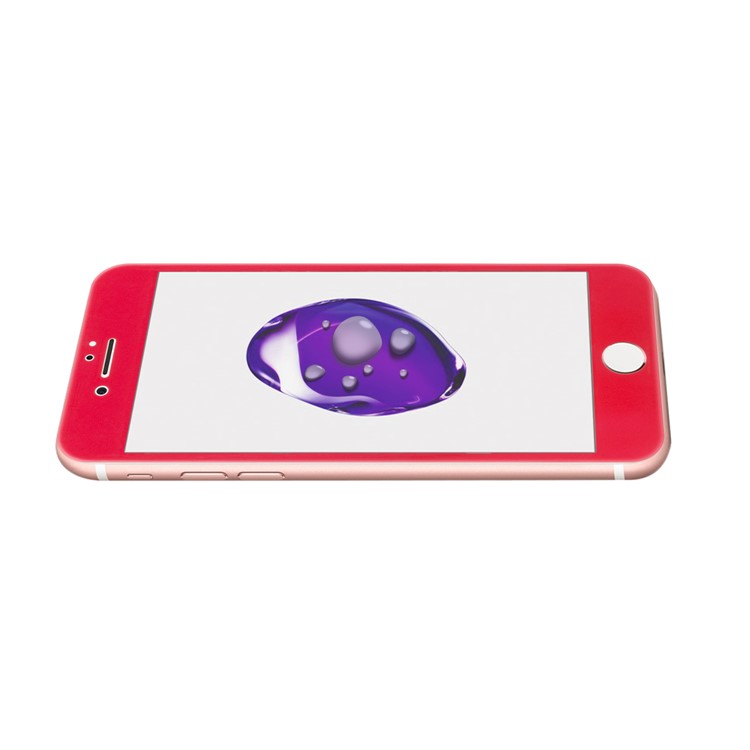 For iPhone 7 4.7 inch 0.3mm Full Coverage 3D Curved Carbon Fiber Tempered Glass Screen Shield Film - Red-4
