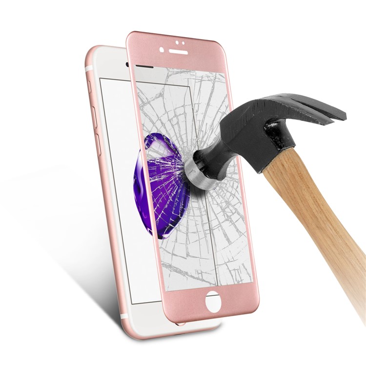 For iPhone 7 4.7 inch 0.3mm Full Coverage 3D Curved Soft Edge Carbon Fiber Tempered Glass Screen Guard - Rose Gold-6