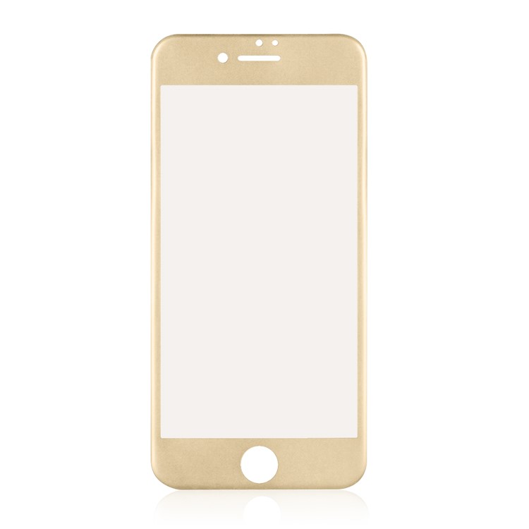 For iPhone 7 4.7 inch 0.3mm Full Coverage 3D Curved Carbon Fiber Tempered Glass Screen Protector Skin - Gold-2