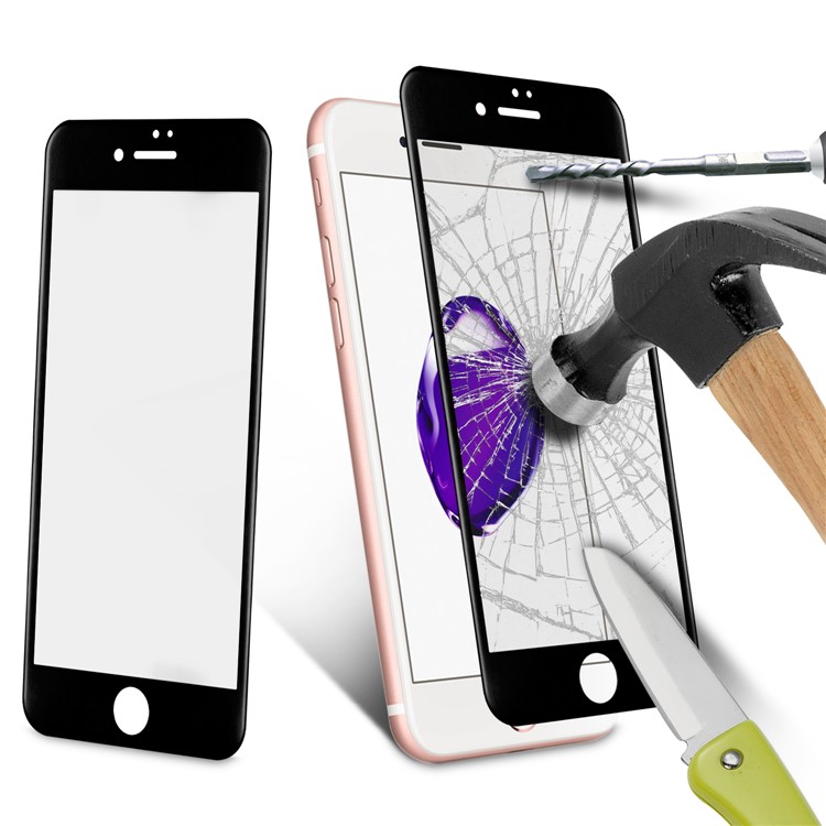 For iPhone 7 Plus 5.5 inch 0.3mm Full Coverage 3D Curved Carbon Fiber Tempered Glass Screen Protector - Black-8