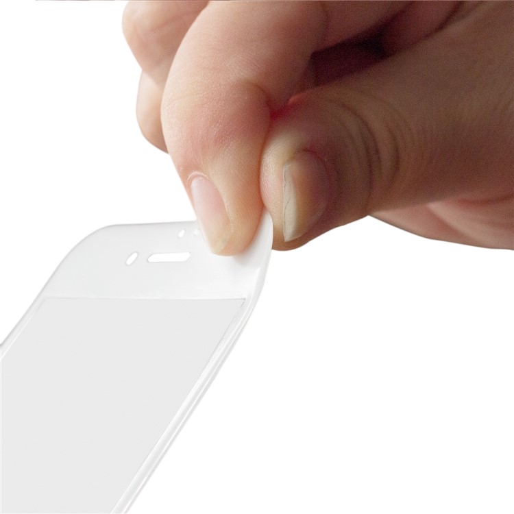 For iPhone 7 Plus 0.3mm 3D Curved Soft Carbon Fiber Edge Tempered Glass Full Screen Guard Film - White-10
