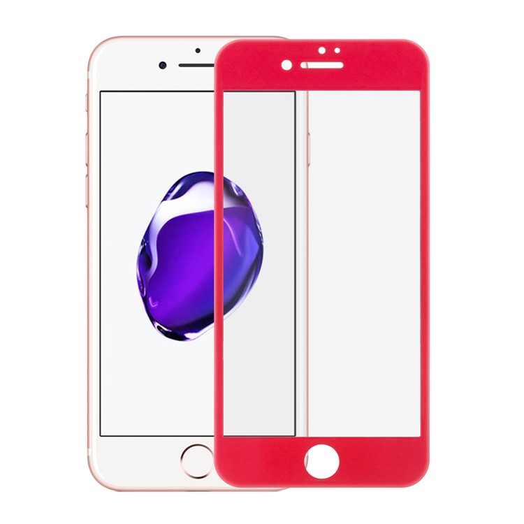 0.3mm Full Size 3D Curved Soft Carbon Fiber Edge Tempered Glass Screen Protector for iPhone 7 Plus - Red-1