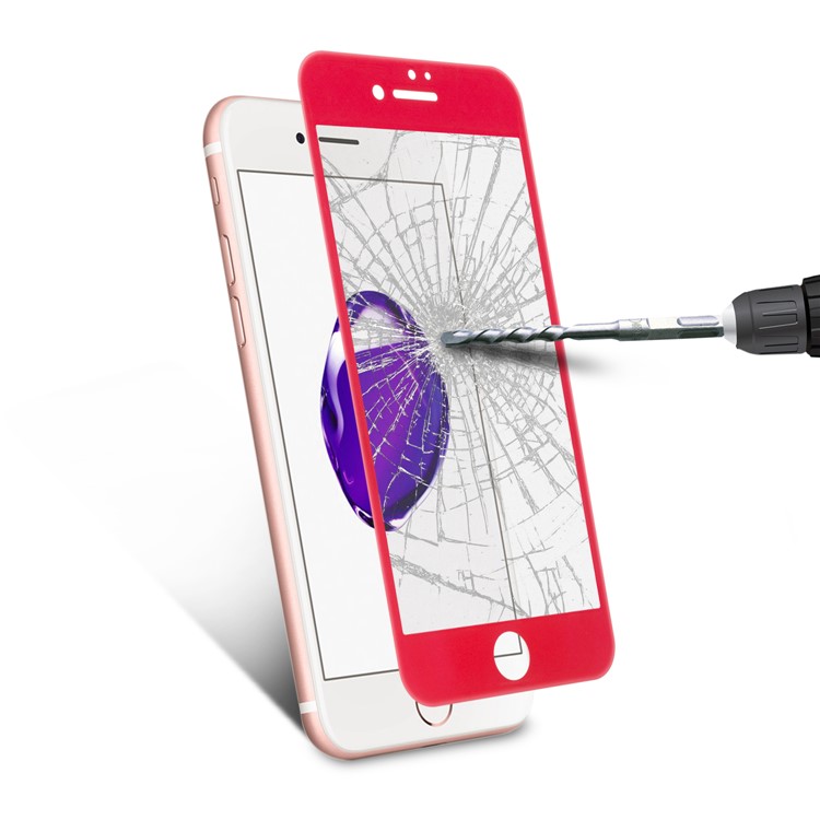 0.3mm Full Size 3D Curved Soft Carbon Fiber Edge Tempered Glass Screen Protector for iPhone 7 Plus - Red-7