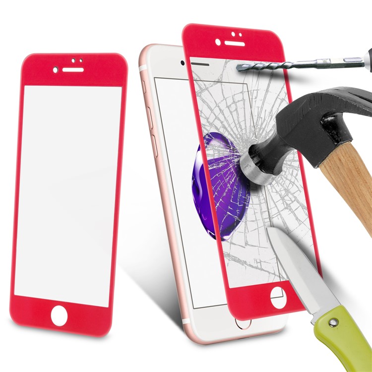 0.3mm Full Size 3D Curved Soft Carbon Fiber Edge Tempered Glass Screen Protector for iPhone 7 Plus - Red-8