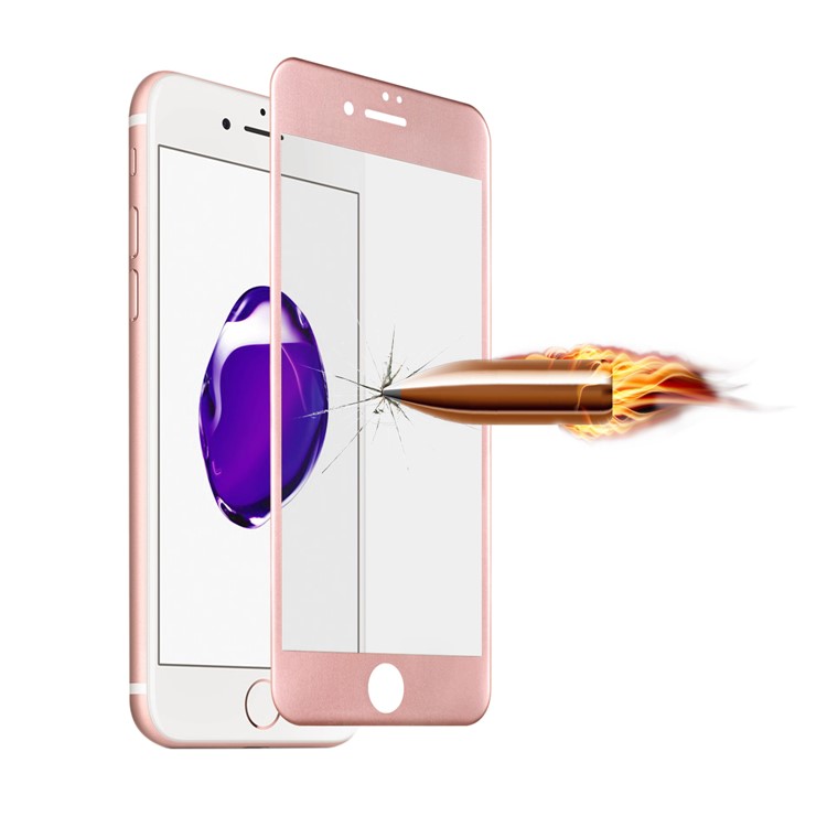 For iPhone 7 Plus 5.5 inch 0.3mm 3D Curved Carbon Fiber Edge Tempered Glass Full Screen Protector - Rose Gold-3
