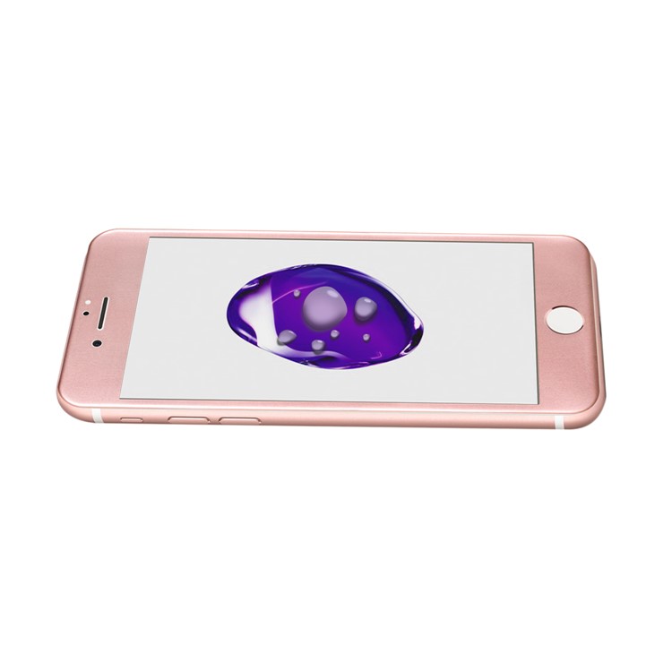 For iPhone 7 Plus 5.5 inch 0.3mm 3D Curved Carbon Fiber Edge Tempered Glass Full Screen Protector - Rose Gold-4