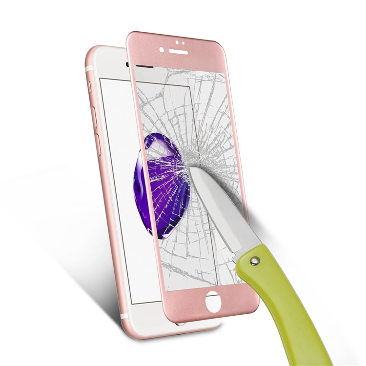 For iPhone 7 Plus 5.5 inch 0.3mm 3D Curved Carbon Fiber Edge Tempered Glass Full Screen Protector - Rose Gold-5