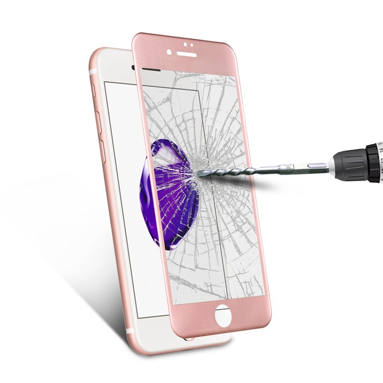 For iPhone 7 Plus 5.5 inch 0.3mm 3D Curved Carbon Fiber Edge Tempered Glass Full Screen Protector - Rose Gold-7