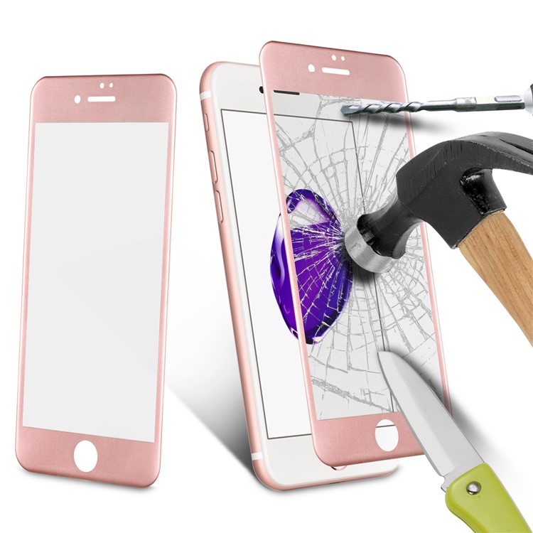 For iPhone 7 Plus 5.5 inch 0.3mm 3D Curved Carbon Fiber Edge Tempered Glass Full Screen Protector - Rose Gold-8