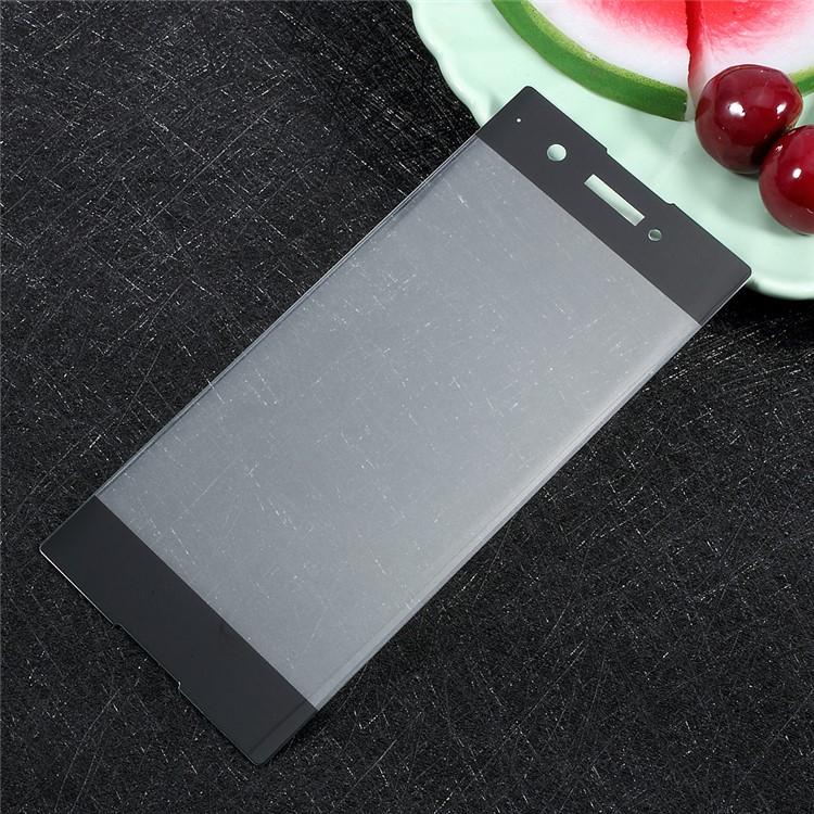 For Sony Xperia XA1 Full Coverage Tempered Glass Screen Protector Mobile Film Silk Printing - Black-1