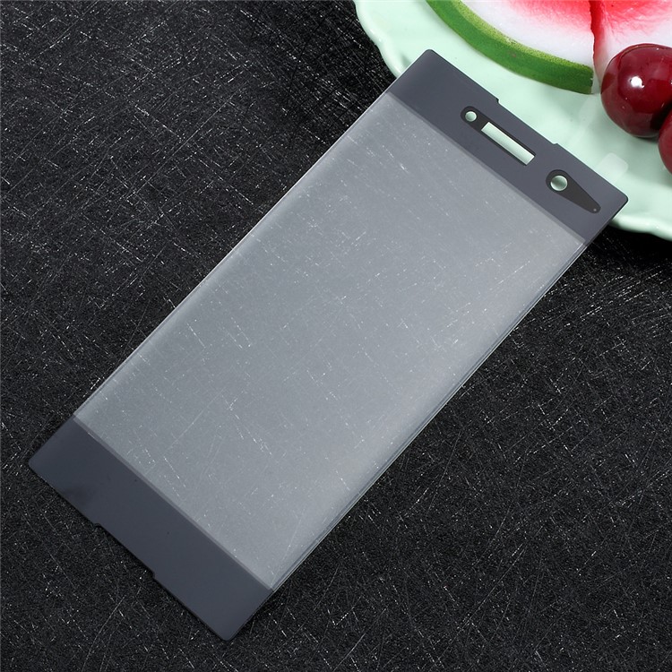 For Sony Xperia XA1 Full Coverage Tempered Glass Screen Protector Mobile Film Silk Printing - Black-2