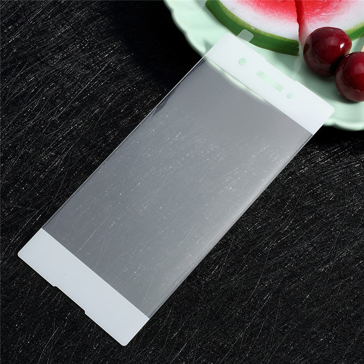 For Sony Xperia XA1 Full Coverage Mobile Tempered Glass Screen Protective Film Silk Printing - White-1