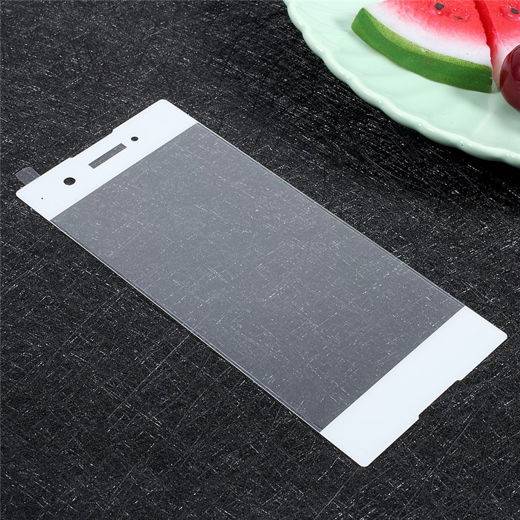 For Sony Xperia XA1 Full Coverage Mobile Tempered Glass Screen Protective Film Silk Printing - White-3
