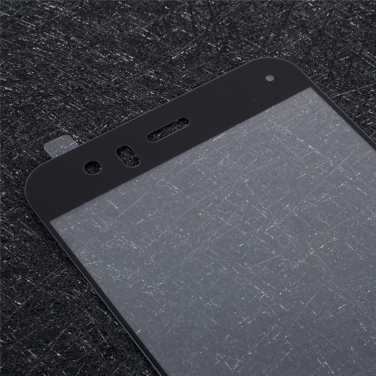 For Xiaomi Mi 6 Full Coverage Tempered Glass Screen Protector Film Silk Printing - Black-6