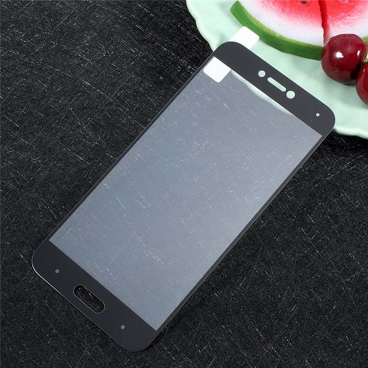For Xiaomi Mi 5c Full Screen Cover Tempered Glass Protector Guard Film Silk Printing - Black-1
