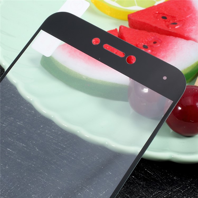 For Xiaomi Mi 5c Full Screen Cover Tempered Glass Protector Guard Film Silk Printing - Black-3