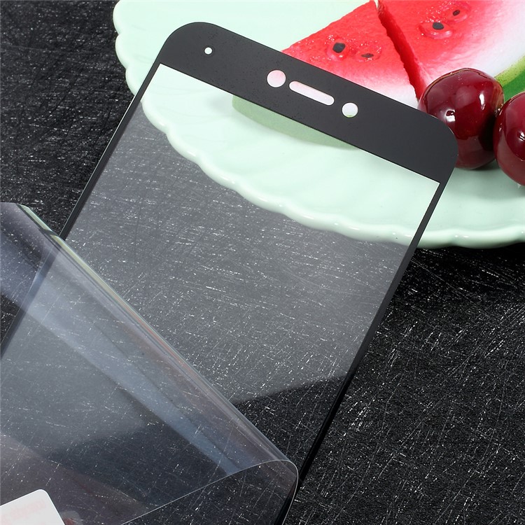 For Xiaomi Mi 5c Full Screen Cover Tempered Glass Protector Guard Film Silk Printing - Black-5