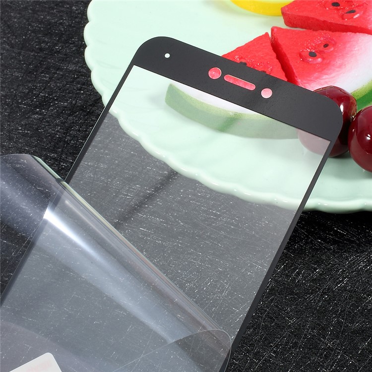 For Xiaomi Mi 5c Full Screen Cover Tempered Glass Protector Guard Film Silk Printing - Black-6