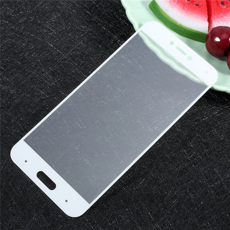 For Xiaomi Mi 5c Full Coverage Tempered Glass Screen Protector Film Silk Printing - White-1