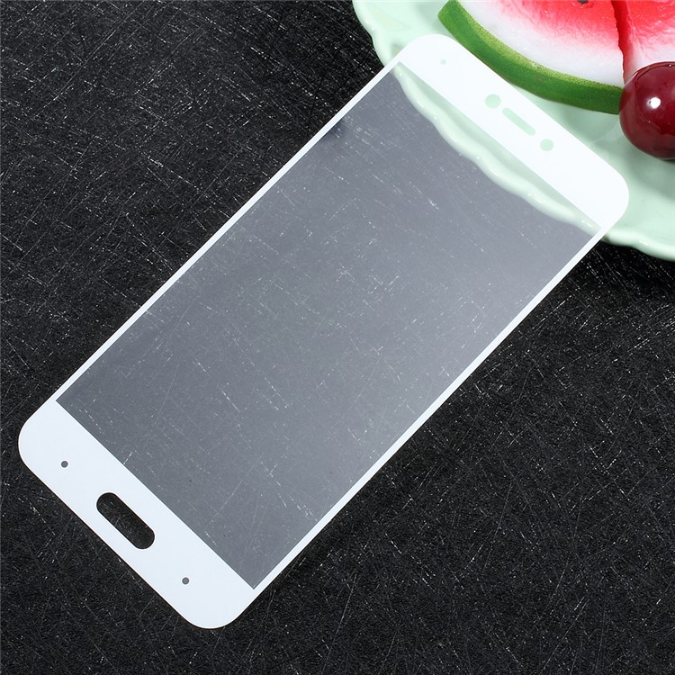 For Xiaomi Mi 5c Full Coverage Tempered Glass Screen Protector Film Silk Printing - White-2