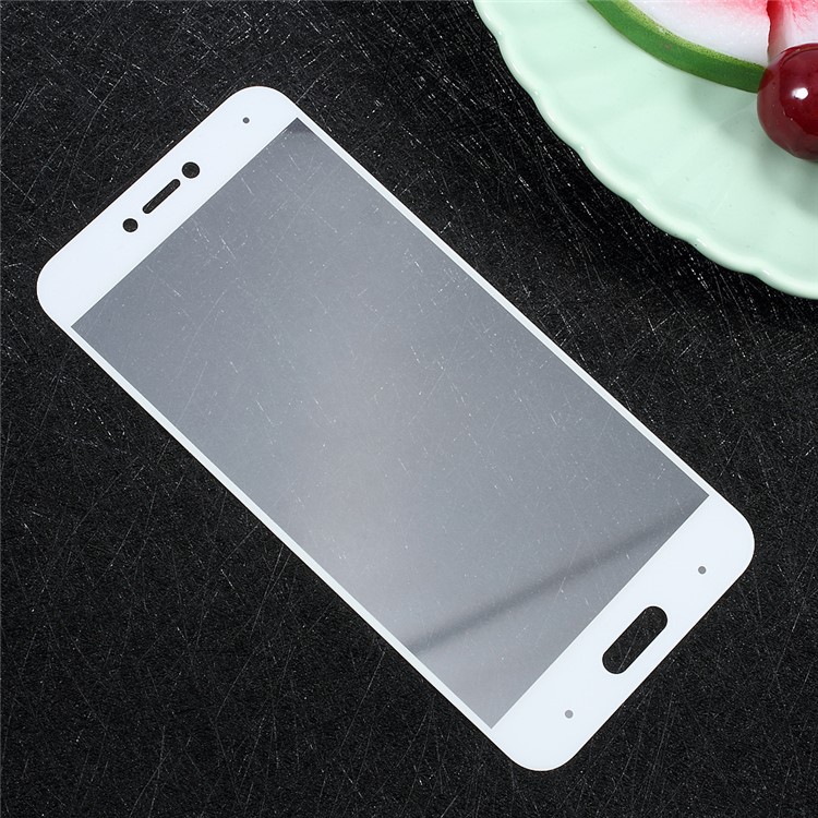 For Xiaomi Mi 5c Full Coverage Tempered Glass Screen Protector Film Silk Printing - White-3
