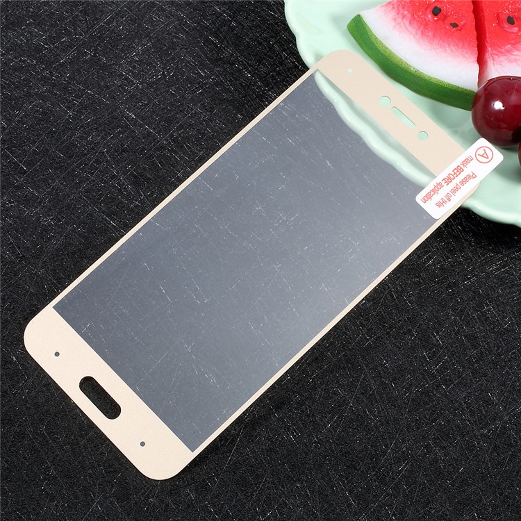 For Xiaomi Mi 5c Full Screen Cover Tempered Glass Screen Protective Film Silk Printing - Gold-2