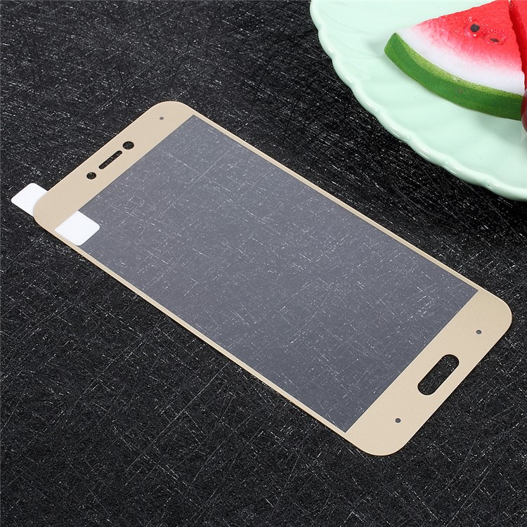 For Xiaomi Mi 5c Full Screen Cover Tempered Glass Screen Protective Film Silk Printing - Gold-3