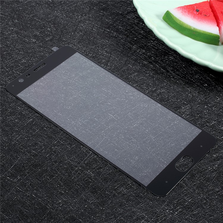 For OnePlus 3T / 3 Full Coverage Tempered Glass Screen Protector Film Silk Printing - Black-6