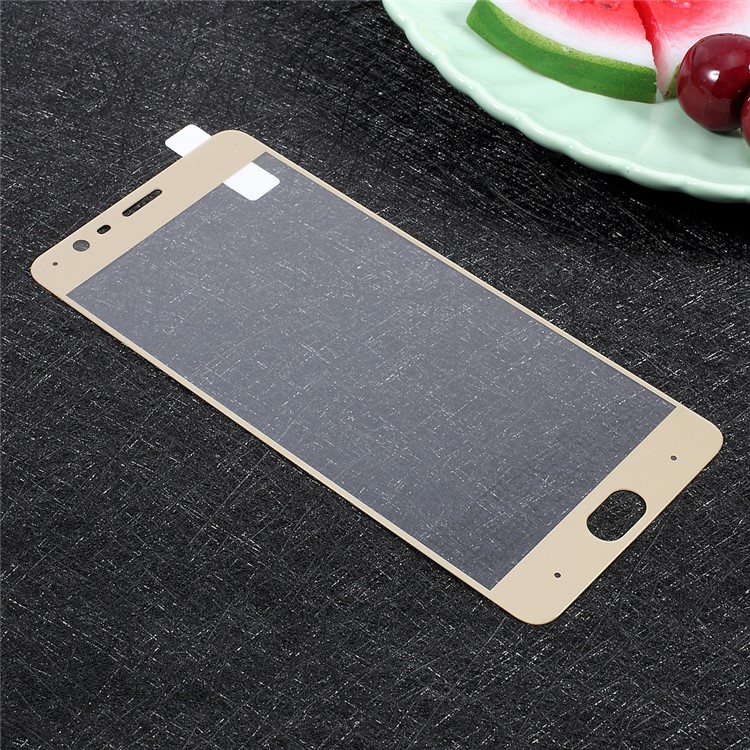 For OnePlus 3T / 3 Full Cover Mobile Tempered Glass Screen Protector Film Silk Printing - Gold-3