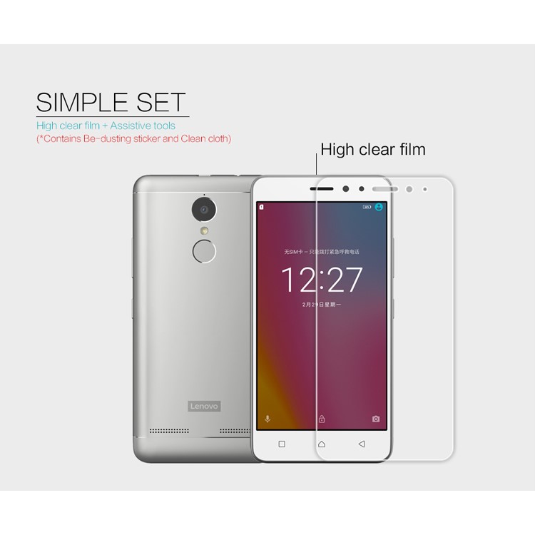 NILLKIN Anti-fingerprint HD Clear LCD Screen Protector Shield Film for Lenovo K6 Power-5