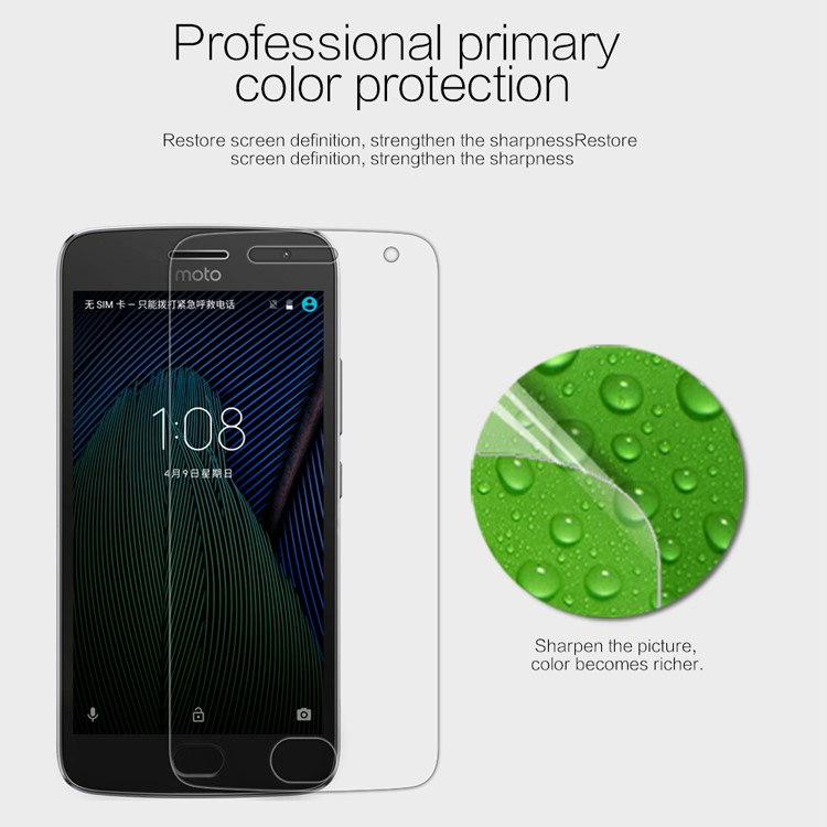 NILLKIN Anti-fingerprint HD Clear LCD Screen Protector Film for Motorola Moto G5 Plus-2