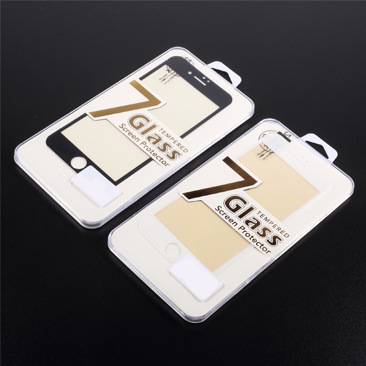 Anti-blue-ray Full Coverage Carbon Fiber Arc Edge Tempered Glass Screen Protector for iPhone 7 - White-6