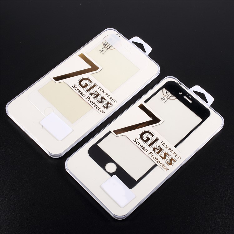 Carbon Fiber Edge Full Coverage Tempered Glass Shield Film para iPhone 6s / 6 - branco-6