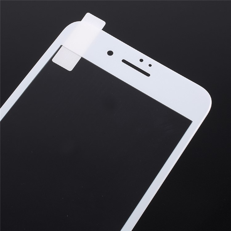 Full Screen Coverage Carbon Fiber Soft Arc Edge Tempered Glass Screen Protector for iPhone 7 Plus - White-3