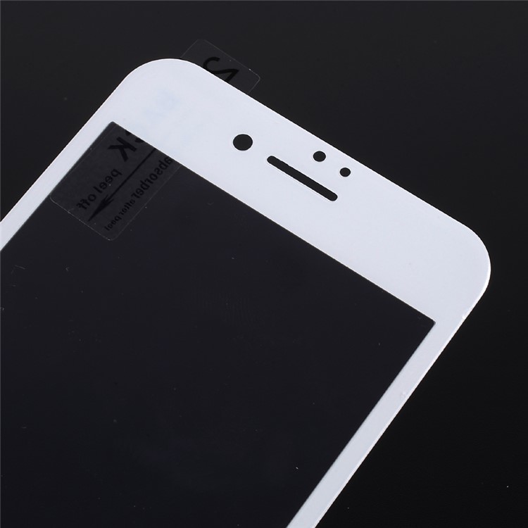 Full Size Arc Soft Carbon Fiber Edge Tempered Glass Screen Protector for iPhone 7 - White-3