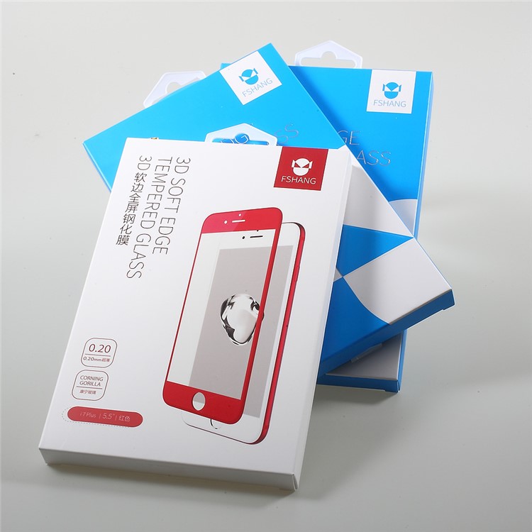 FSHANG 0.2mm Ultra-thin Soft Edge 3D Full Size Tempered Glass Screen Protector for iPhone 7 Plus - Black-8