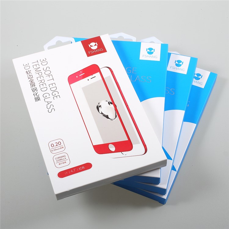 FSHANG 0.2mm Ultra-thin Soft Edge 3D Full Size Tempered Glass Screen Protector for iPhone 7 - Jet Black-8